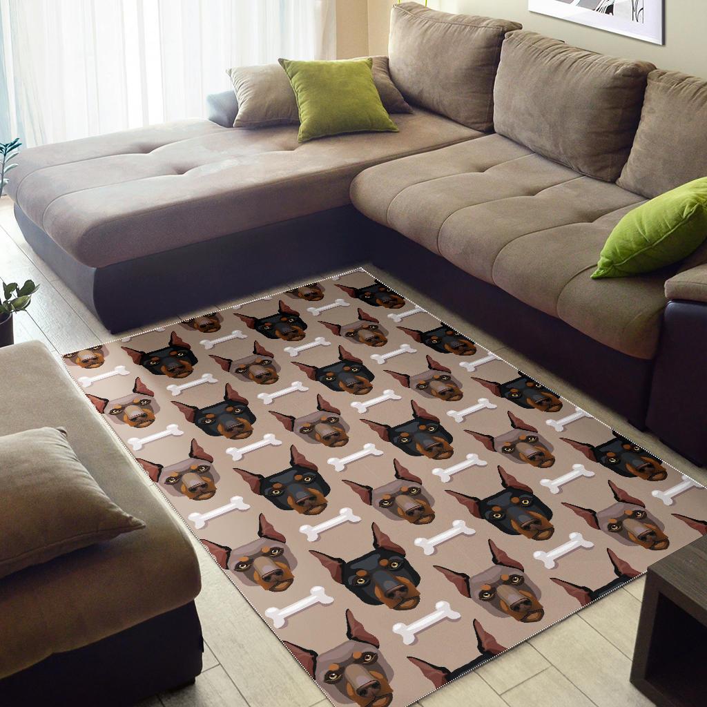 Doberman Dog Print Pattern Floor Mat-grizzshop