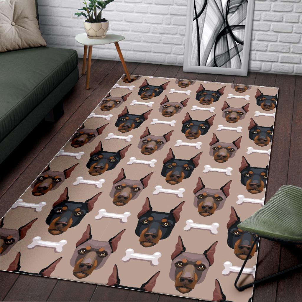 Doberman Dog Print Pattern Floor Mat-grizzshop