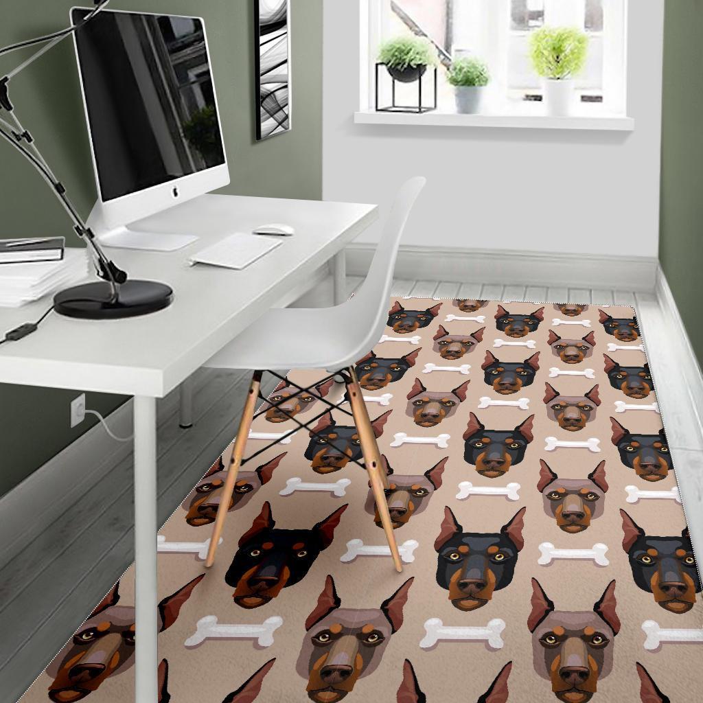 Doberman Dog Print Pattern Floor Mat-grizzshop