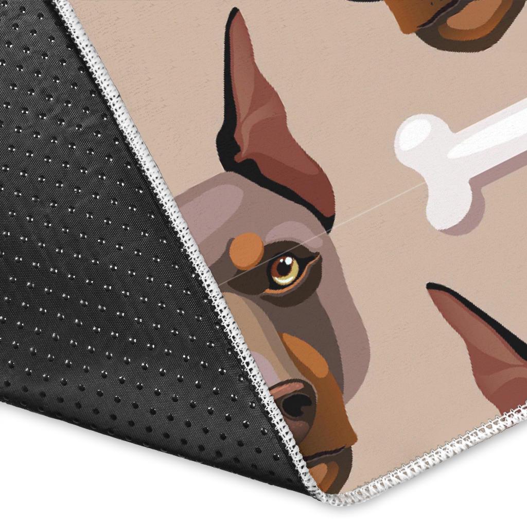 Doberman Dog Print Pattern Floor Mat-grizzshop