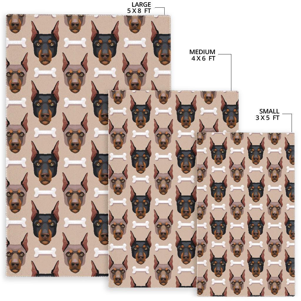 Doberman Dog Print Pattern Floor Mat-grizzshop