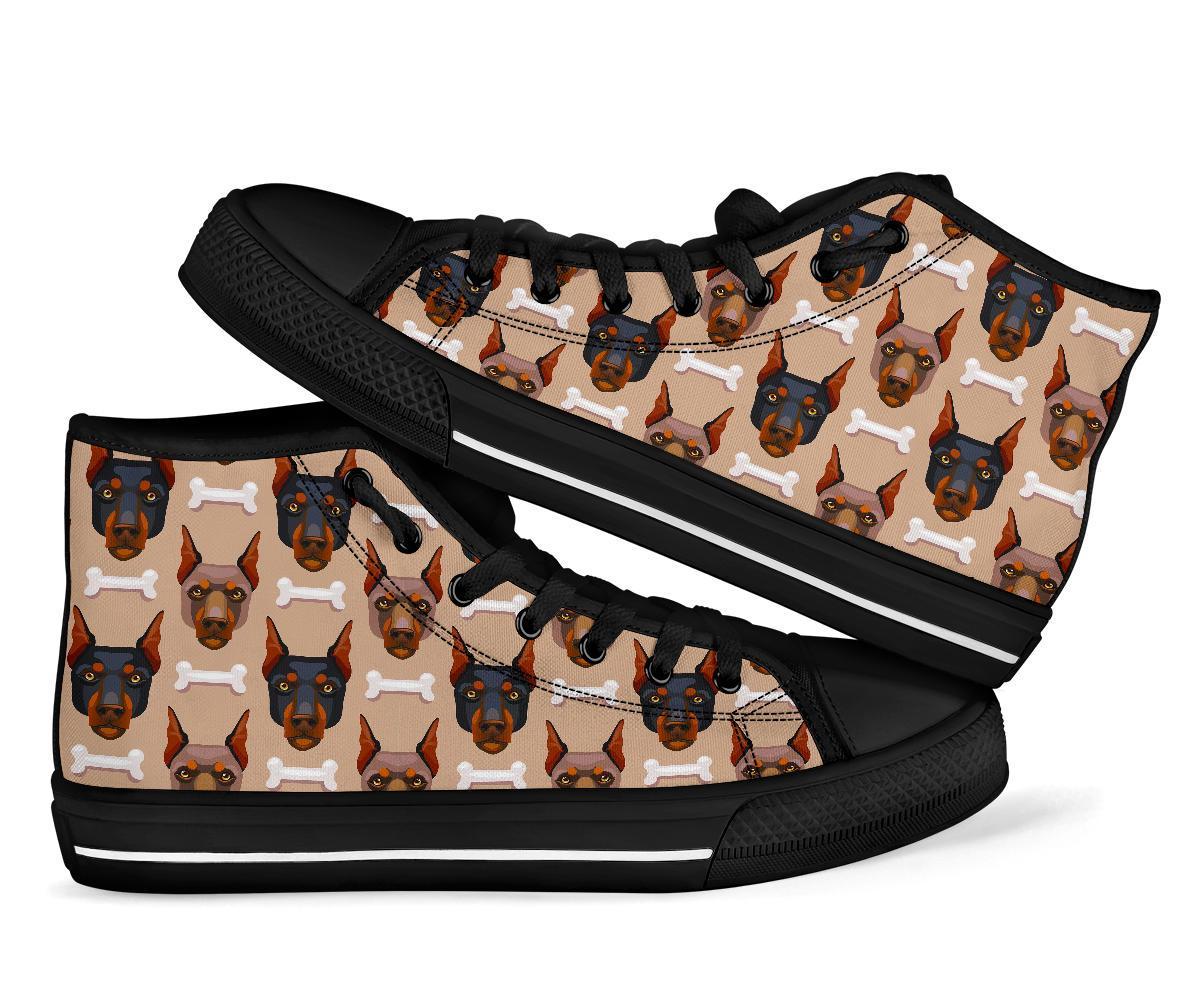 Doberman Dog Print Pattern Men Women's High Top Shoes-grizzshop