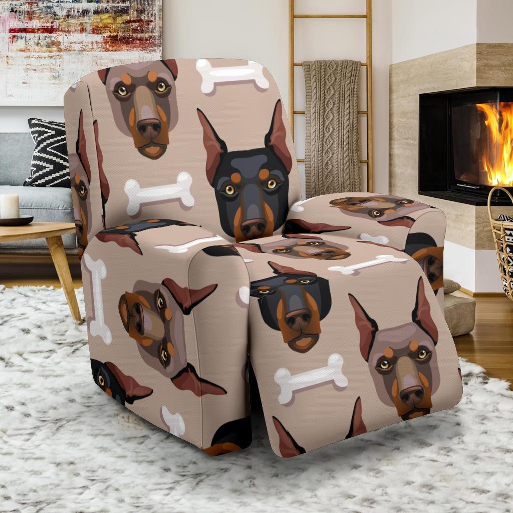 Doberman Dog Print Pattern Recliner Cover-grizzshop