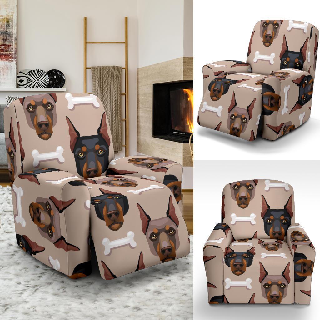 Doberman Dog Print Pattern Recliner Cover-grizzshop