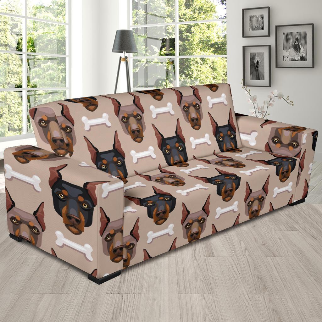 Doberman Dog Print Pattern Sofa Covers-grizzshop