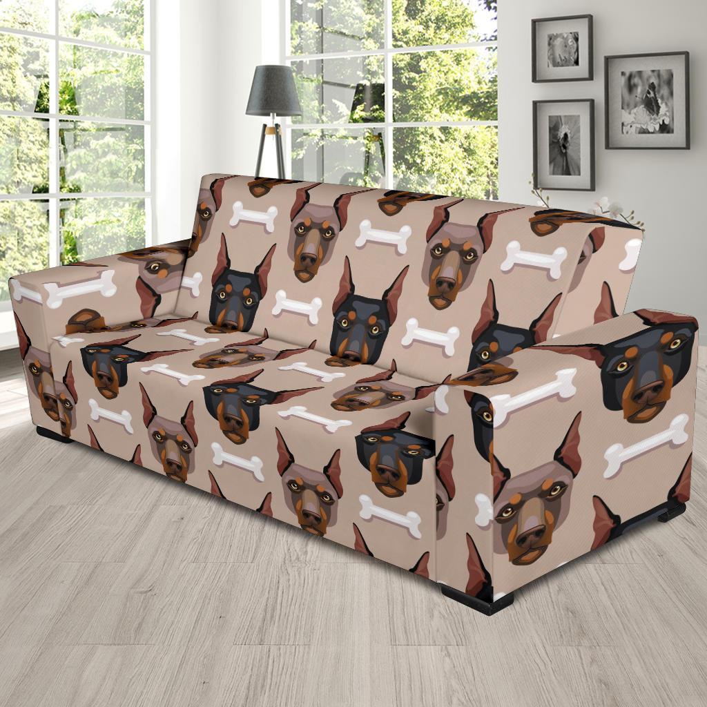 Doberman Dog Print Pattern Sofa Covers-grizzshop