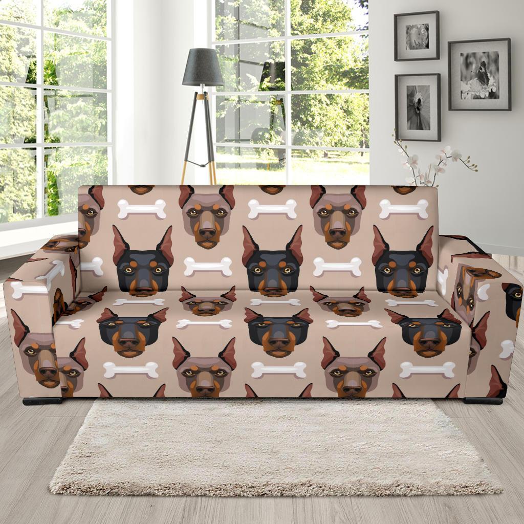 Doberman Dog Print Pattern Sofa Covers-grizzshop