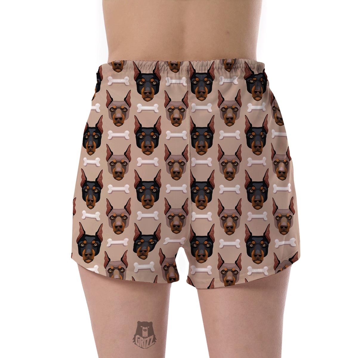 Doberman Dog Print Pattern Women's Shorts-grizzshop