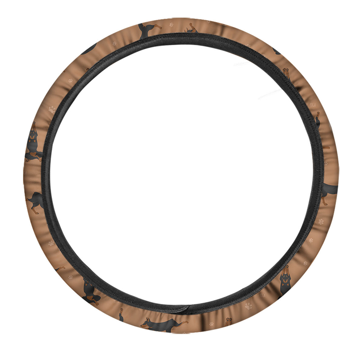 Dobermann Print Pattern Car Steering Wheel Cover-grizzshop