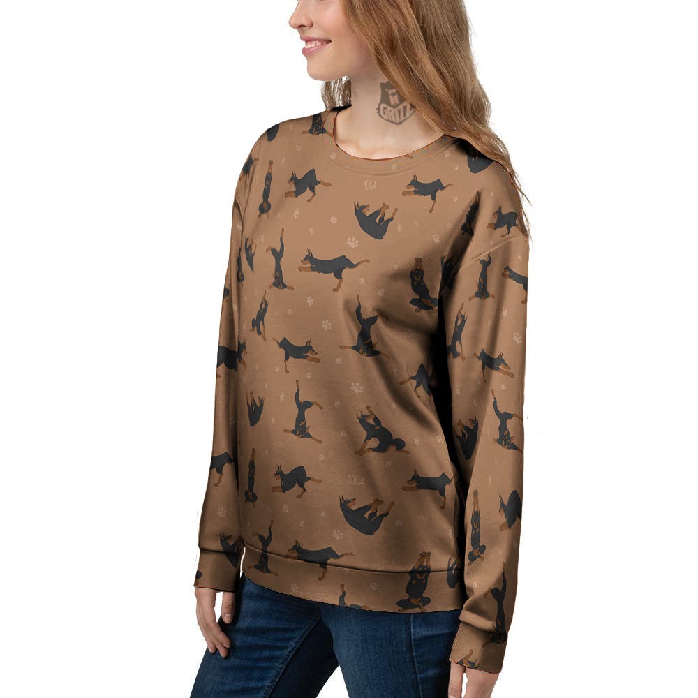 Dobermann Print Pattern Women's Sweatshirt-grizzshop