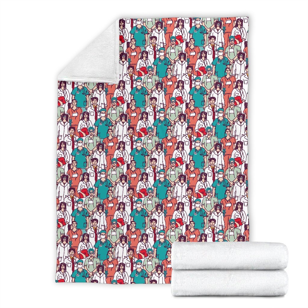 Docter Nurse Pattern Print Blanket-grizzshop
