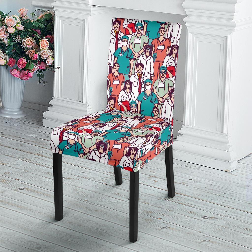 Docter Nurse Pattern Print Chair Cover-grizzshop