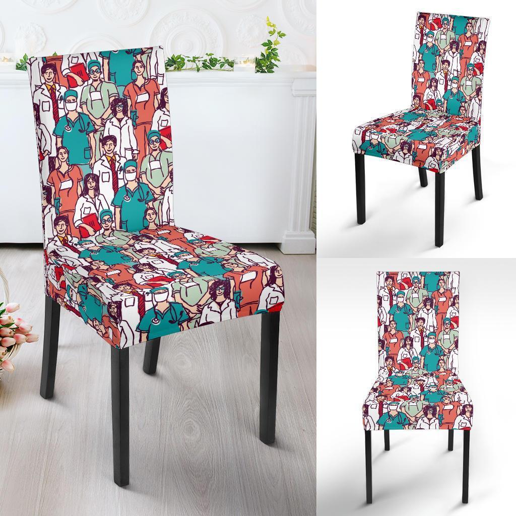 Docter Nurse Pattern Print Chair Cover-grizzshop