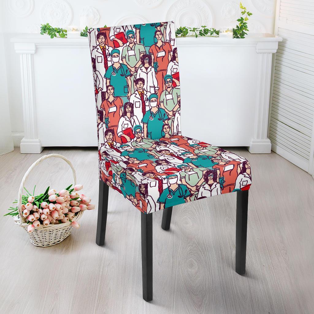 Docter Nurse Pattern Print Chair Cover-grizzshop