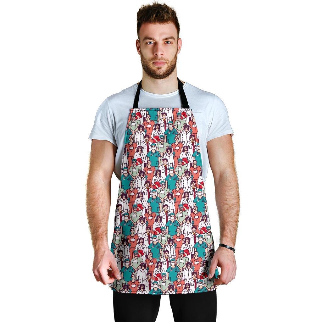 Docter Nurse Pattern Print Men's Apron-grizzshop
