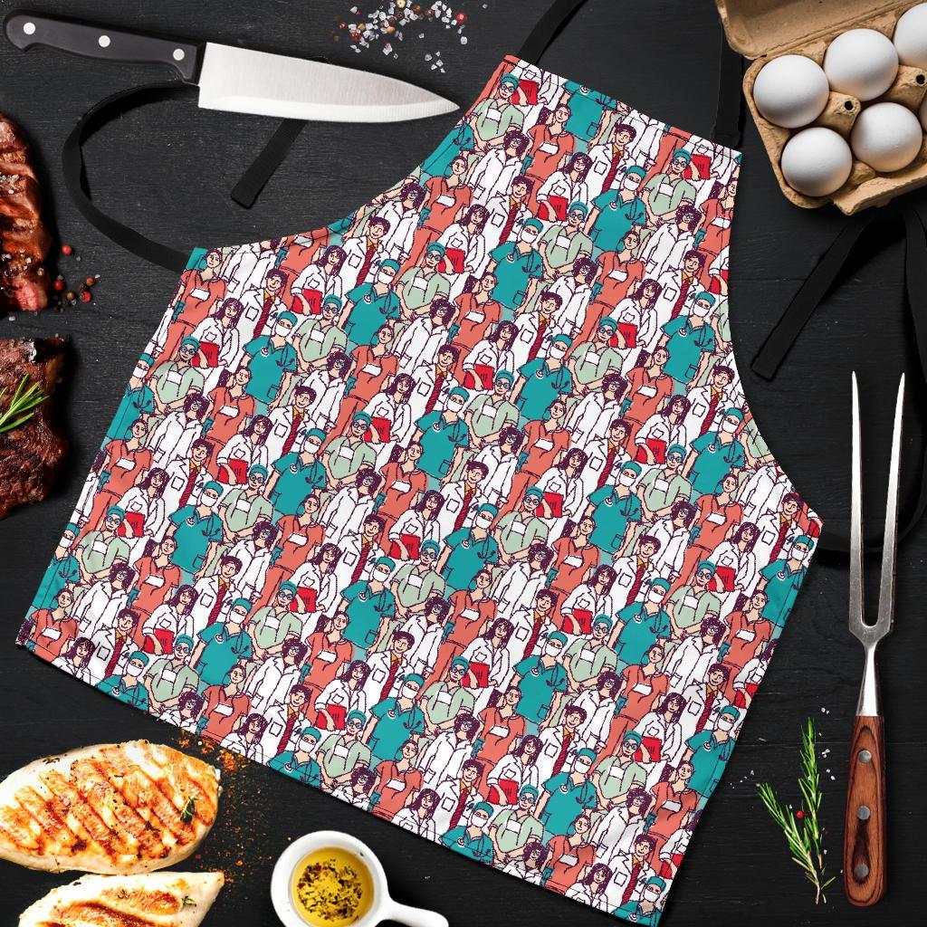 Docter Nurse Pattern Print Men's Apron-grizzshop