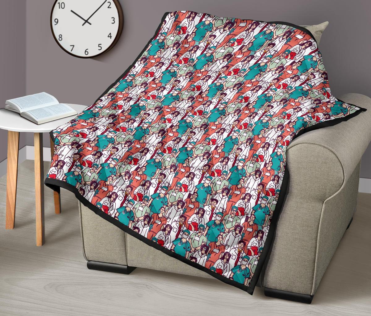 Docter Nurse Pattern Print Quilt-grizzshop