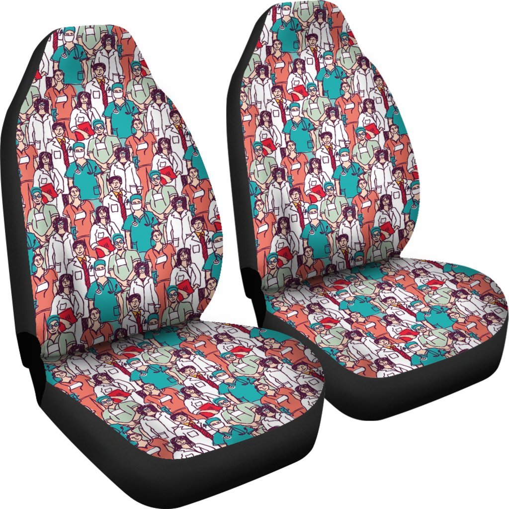 Docter Nurse Pattern Print Universal Fit Car Seat Covers-grizzshop