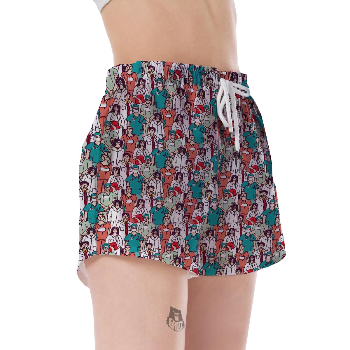 Docter Nurse Pattern Print Women's Shorts-grizzshop