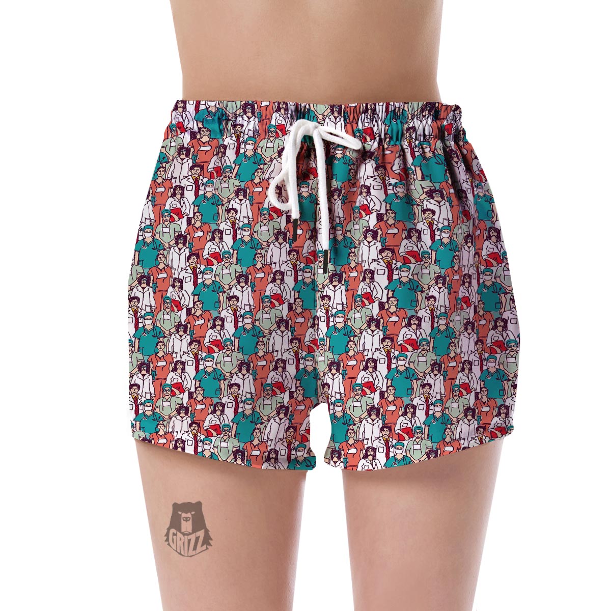 Docter Nurse Pattern Print Women's Shorts-grizzshop