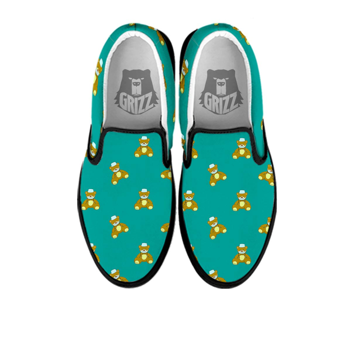 Doctor Teddy Bear Print Pattern Black Slip On Shoes-grizzshop