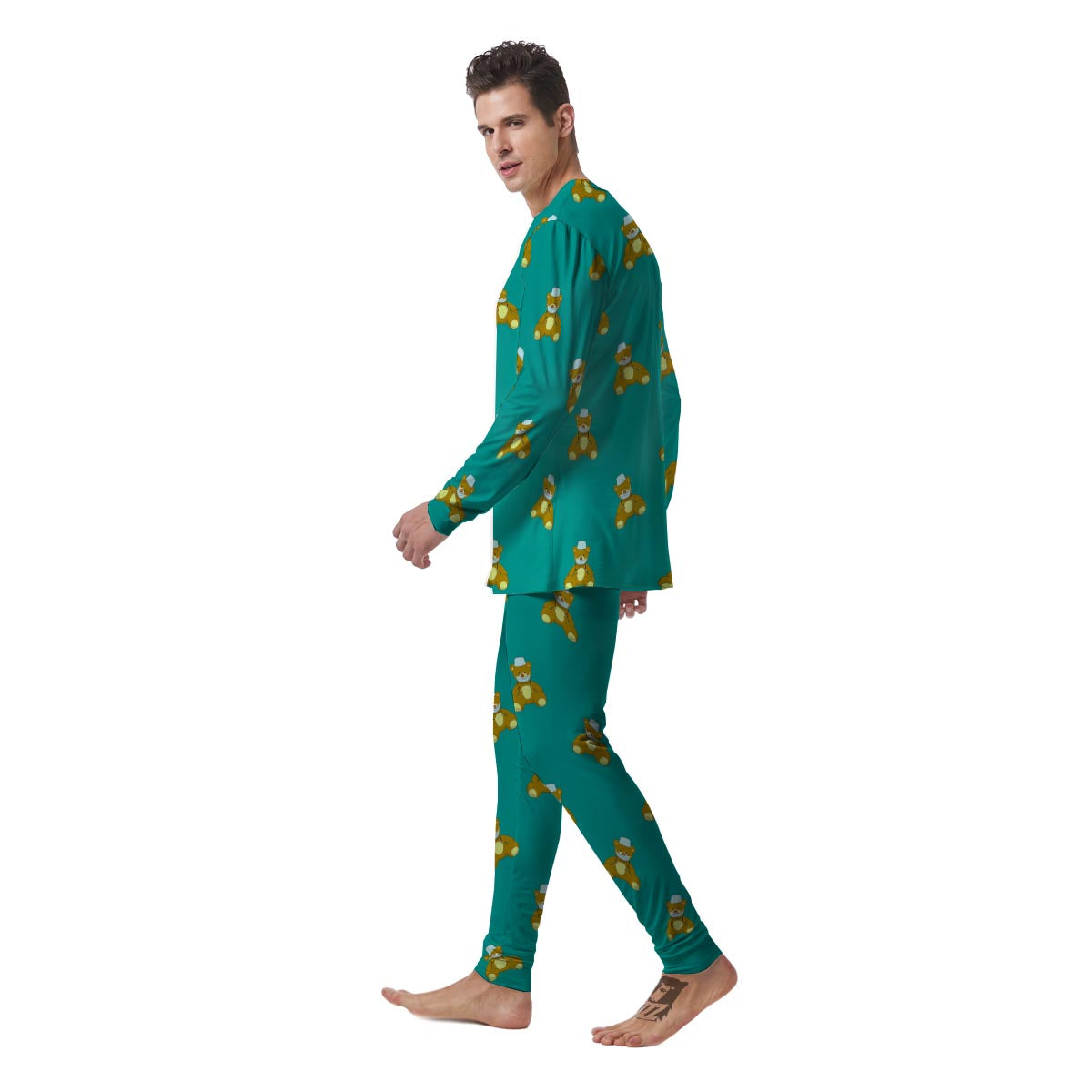 Doctor Teddy Bear Print Pattern Men's Pajamas-grizzshop