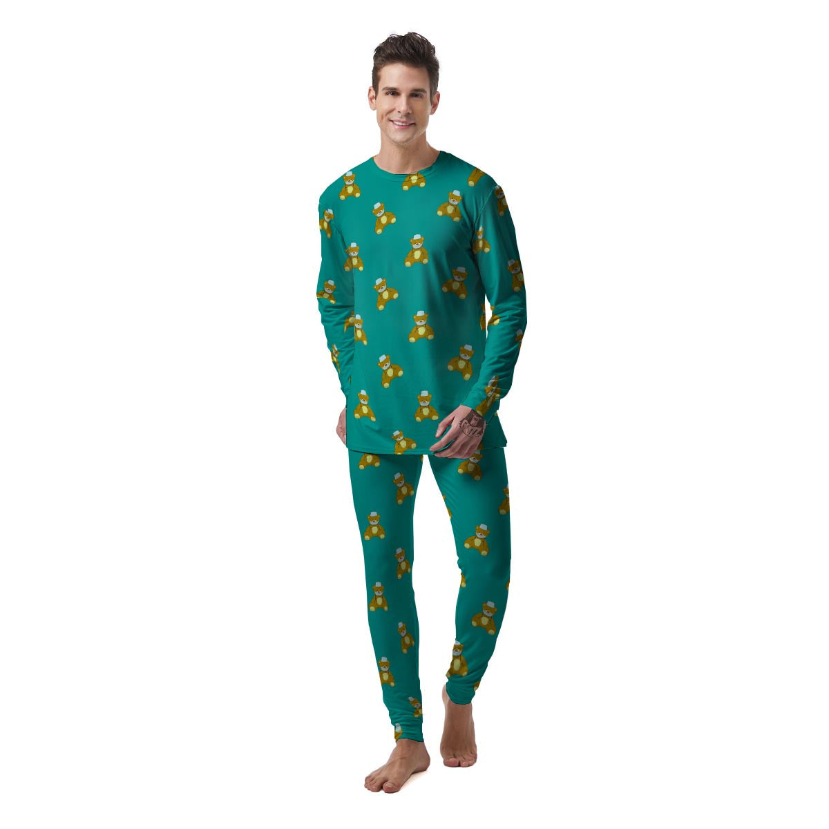 Doctor Teddy Bear Print Pattern Men's Pajamas-grizzshop