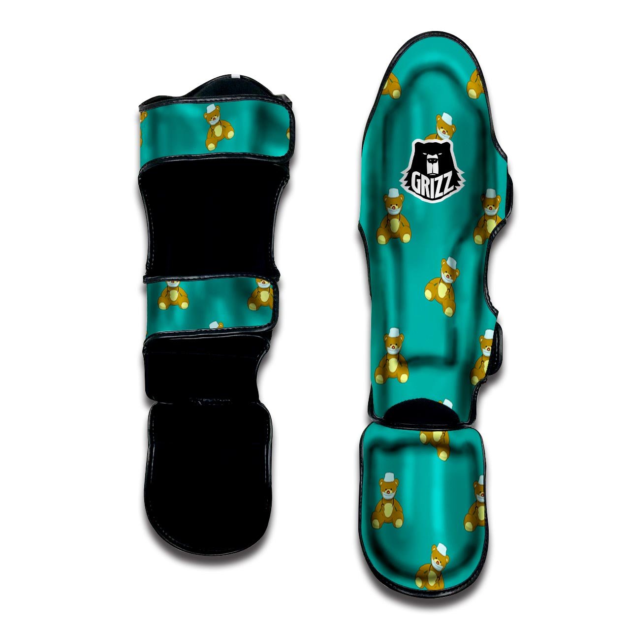 Doctor Teddy Bear Print Pattern Muay Thai Shin Guards-grizzshop