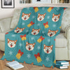 Dog Akita Pattern Print Blanket-grizzshop