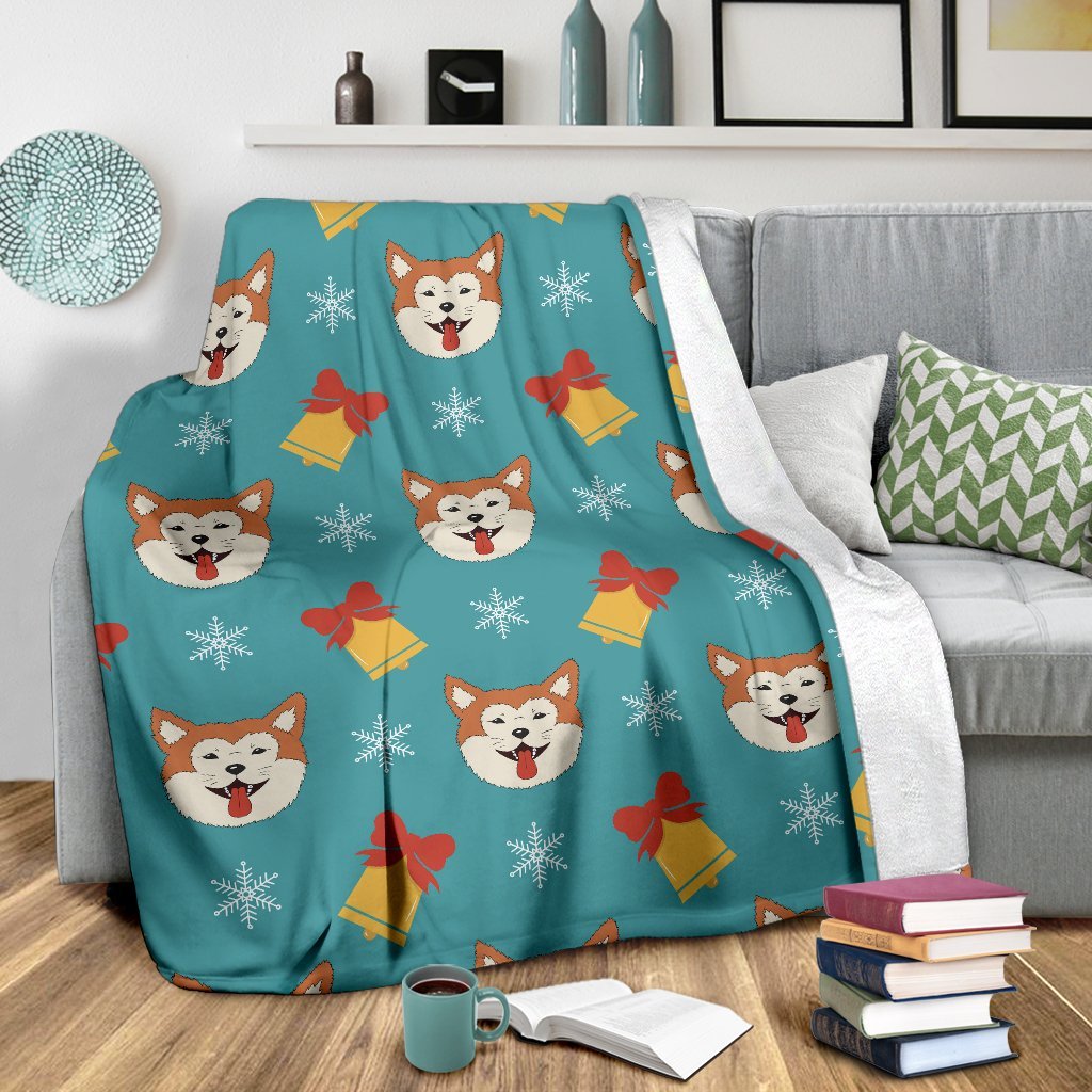 Dog Akita Pattern Print Blanket-grizzshop