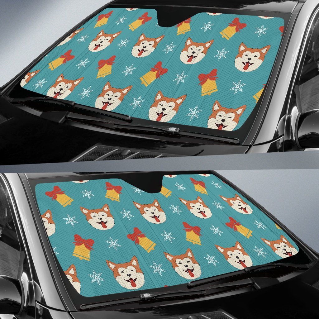 Dog Akita Pattern Print Car Sun Shade-grizzshop