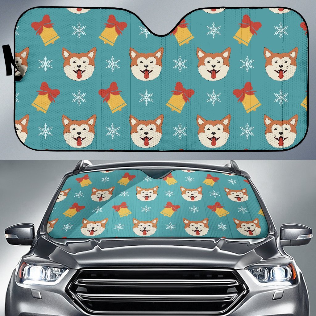Dog Akita Pattern Print Car Sun Shade-grizzshop
