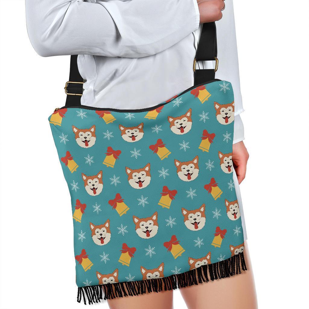 Dog Akita Pattern Print Crossbody Bags-grizzshop