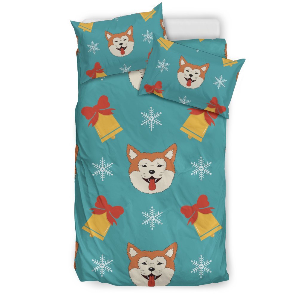 Dog Akita Pattern Print Duvet Cover Bedding Set-grizzshop