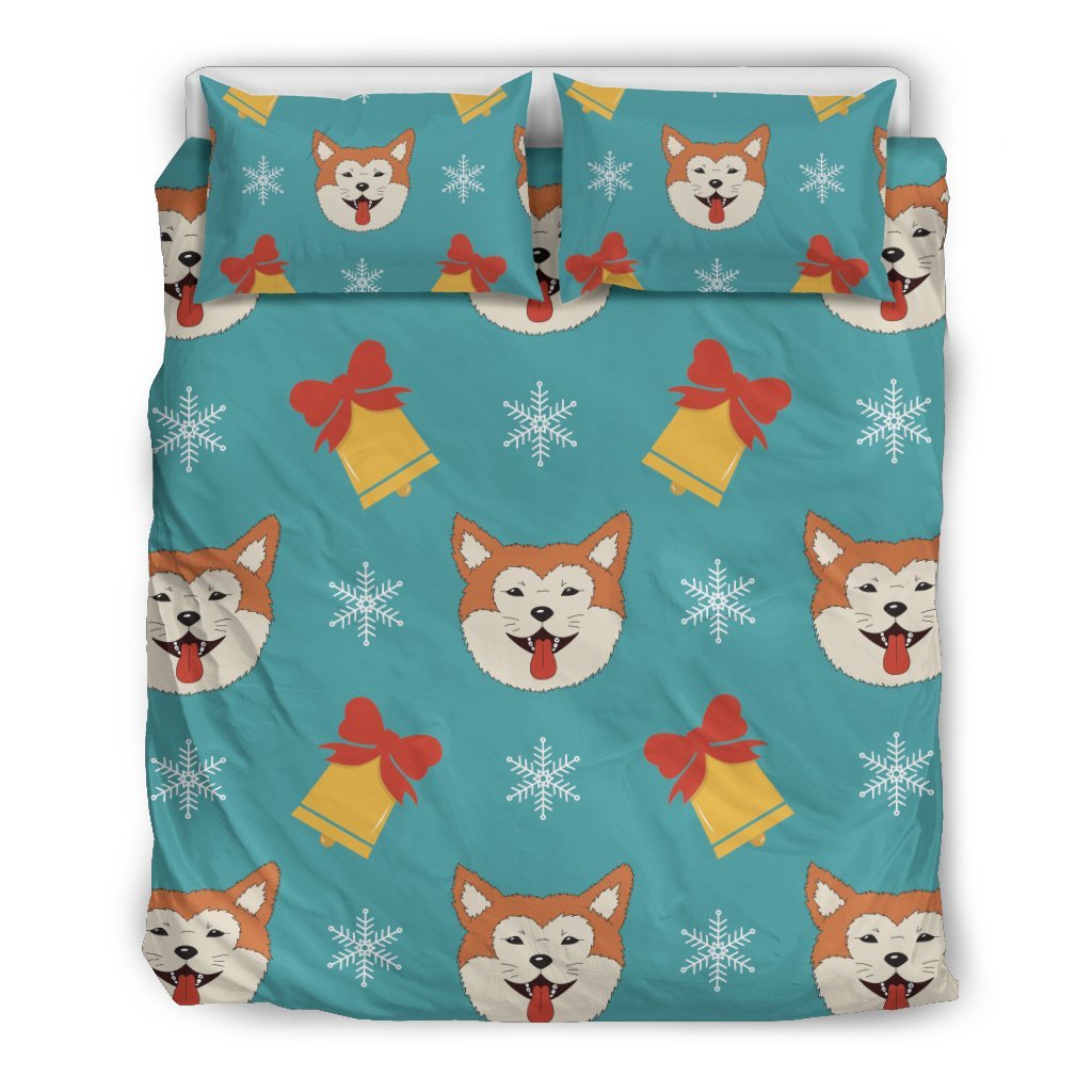 Dog Akita Pattern Print Duvet Cover Bedding Set-grizzshop