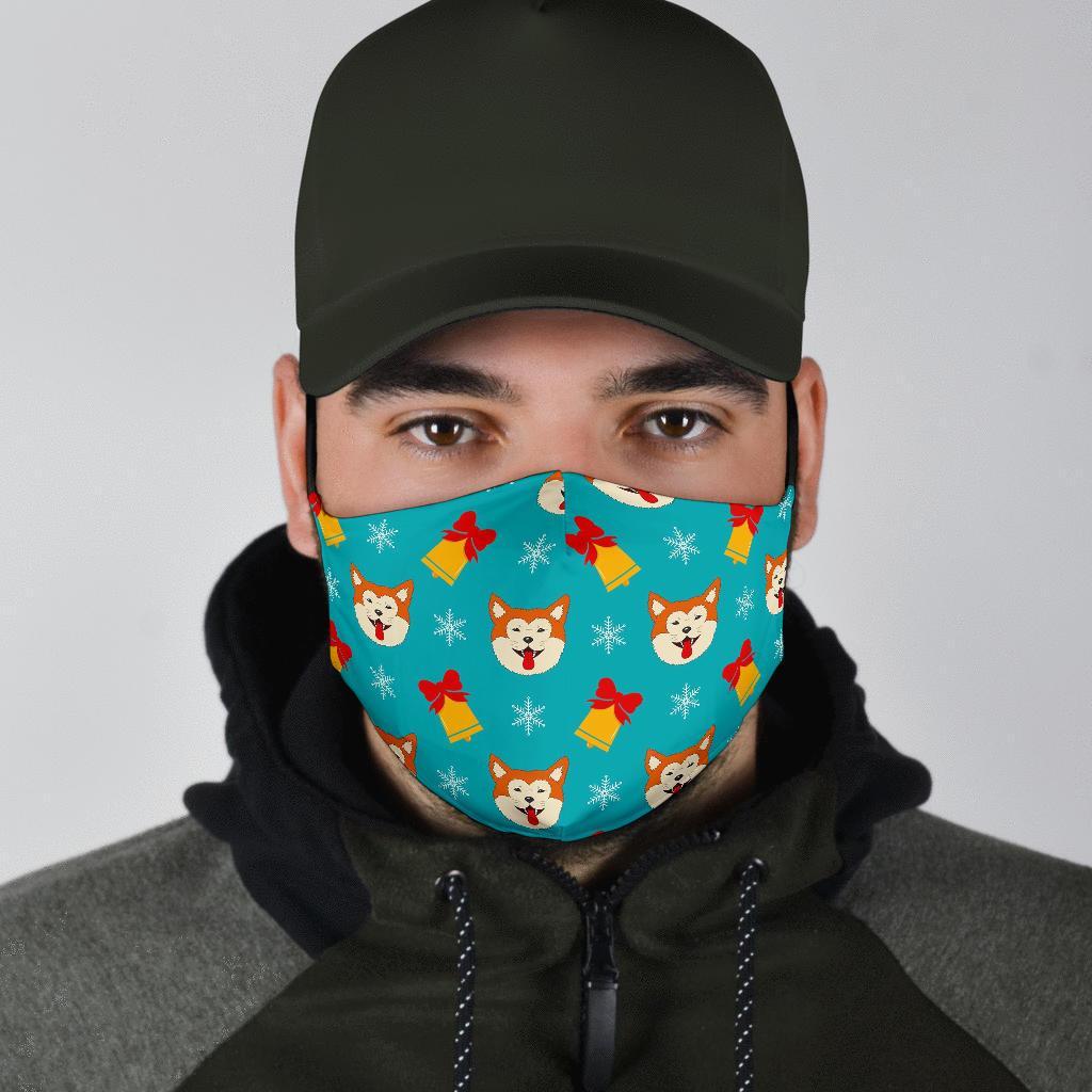 Dog Akita Pattern Print Face Mask-grizzshop