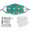 Dog Akita Pattern Print Face Mask-grizzshop