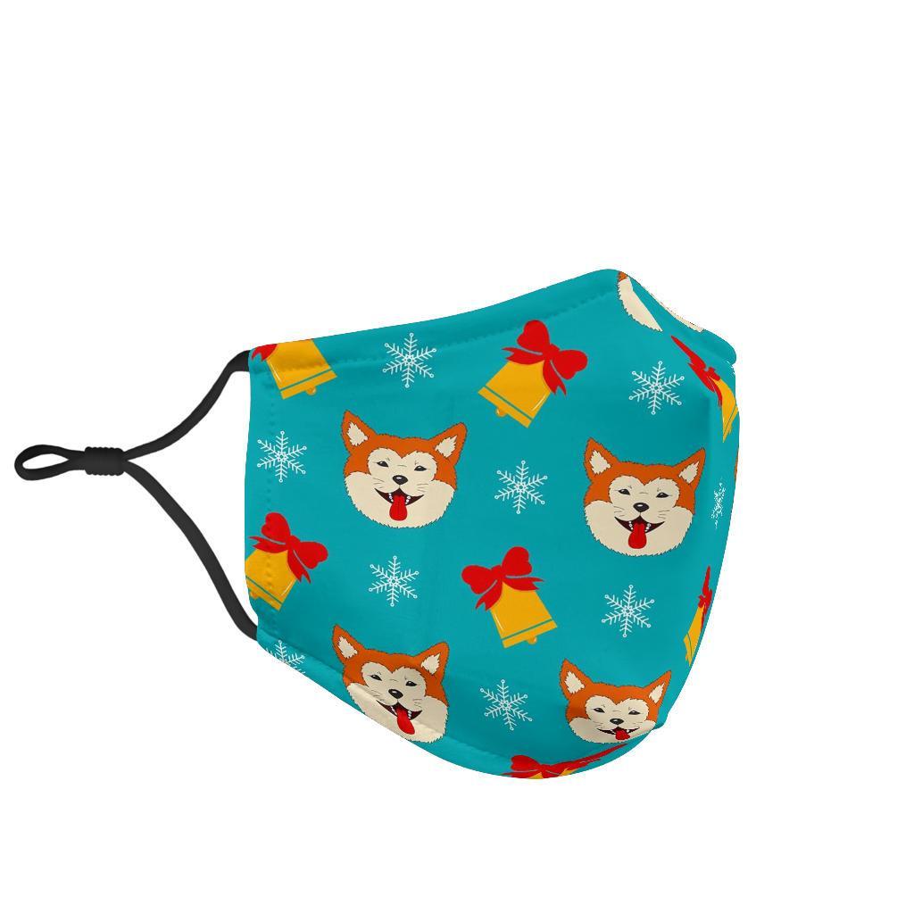 Dog Akita Pattern Print Face Mask-grizzshop