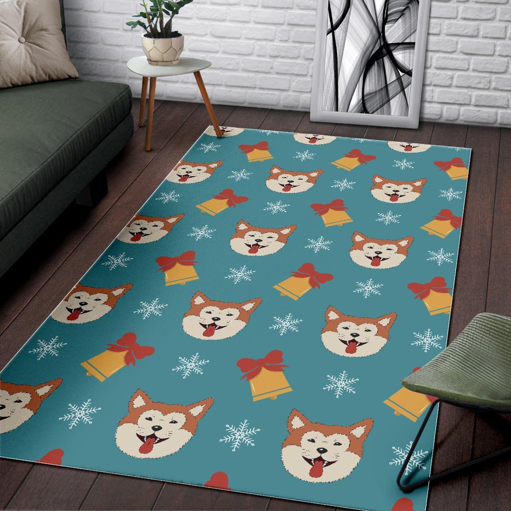 Dog Akita Pattern Print Floor Mat-grizzshop