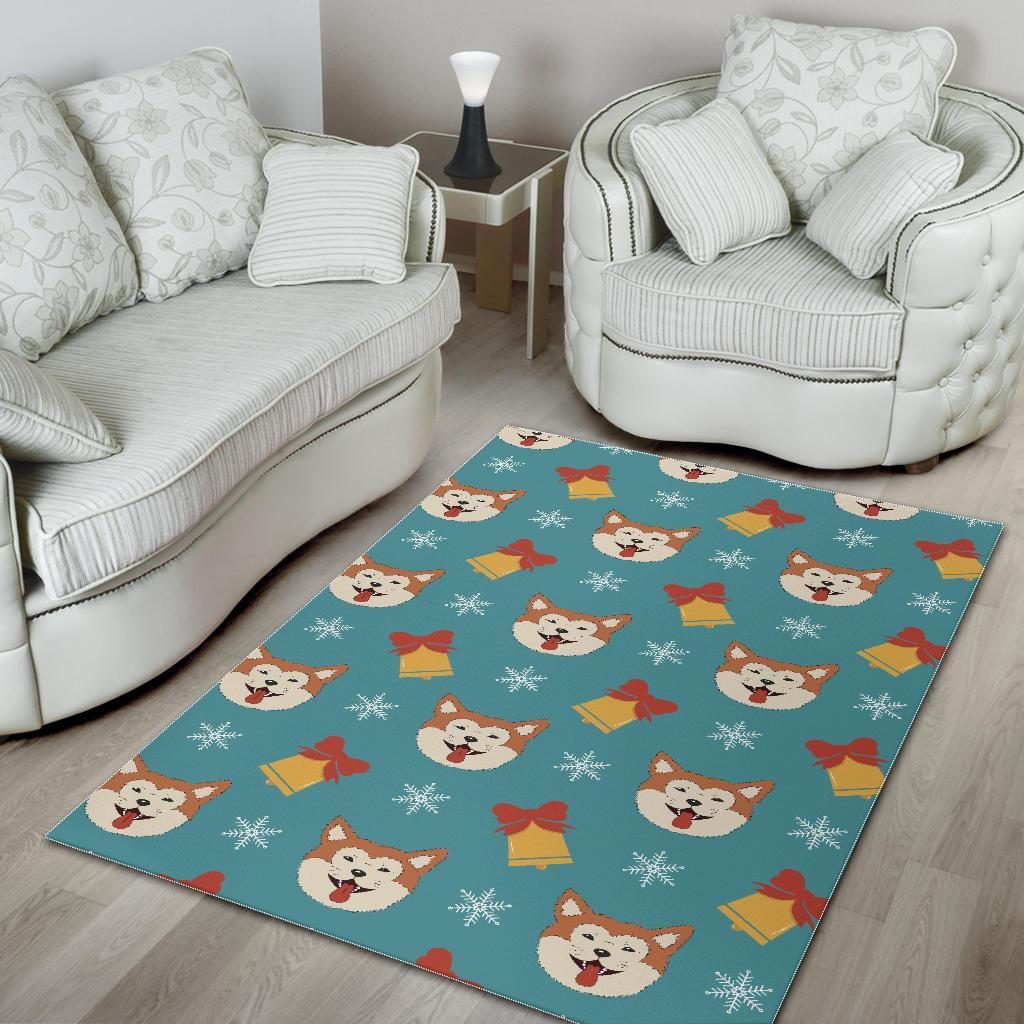 Dog Akita Pattern Print Floor Mat-grizzshop