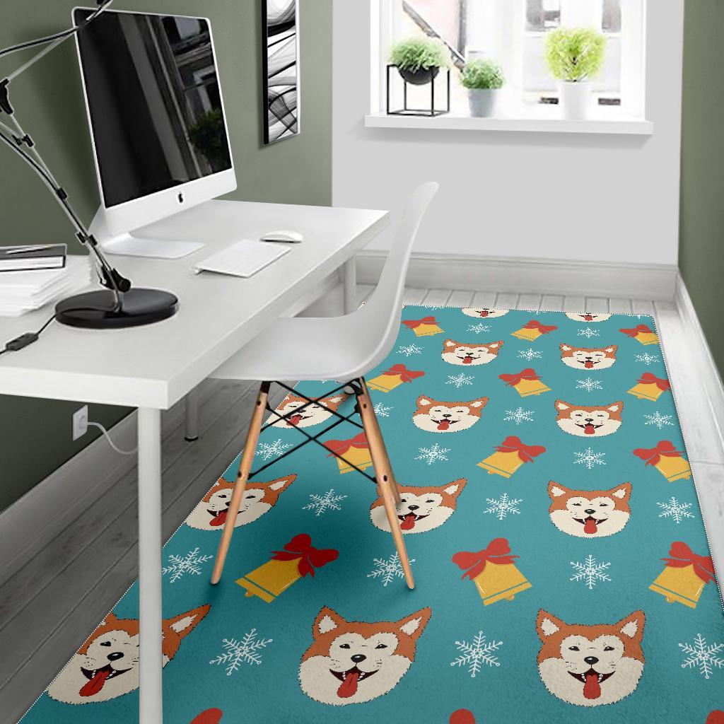 Dog Akita Pattern Print Floor Mat-grizzshop