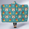 Dog Akita Pattern Print Hooded Blanket-grizzshop