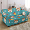 Dog Akita Pattern Print Loveseat Cover-grizzshop