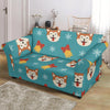 Dog Akita Pattern Print Loveseat Cover-grizzshop