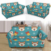 Dog Akita Pattern Print Loveseat Cover-grizzshop