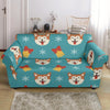 Dog Akita Pattern Print Loveseat Cover-grizzshop