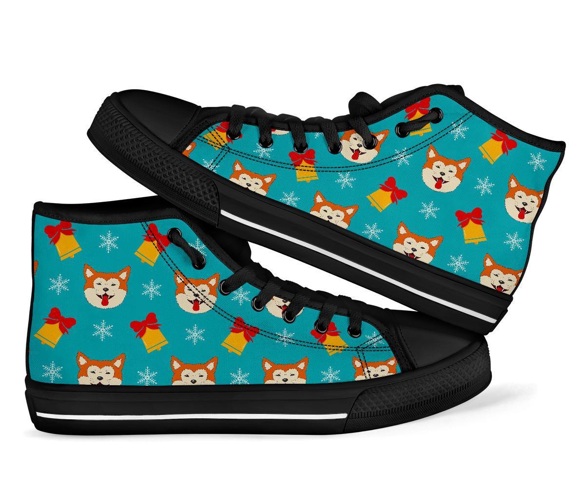 Dog Akita Pattern Print Men Women's High Top Shoes-grizzshop