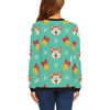 Dog Akita Pattern Print Women Crewneck Sweatshirt-grizzshop