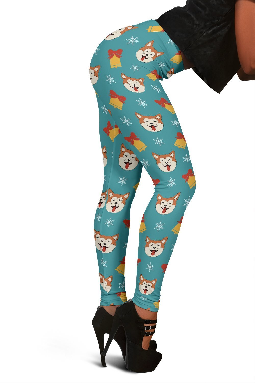 Dog Akita Pattern Print Women Leggings-grizzshop