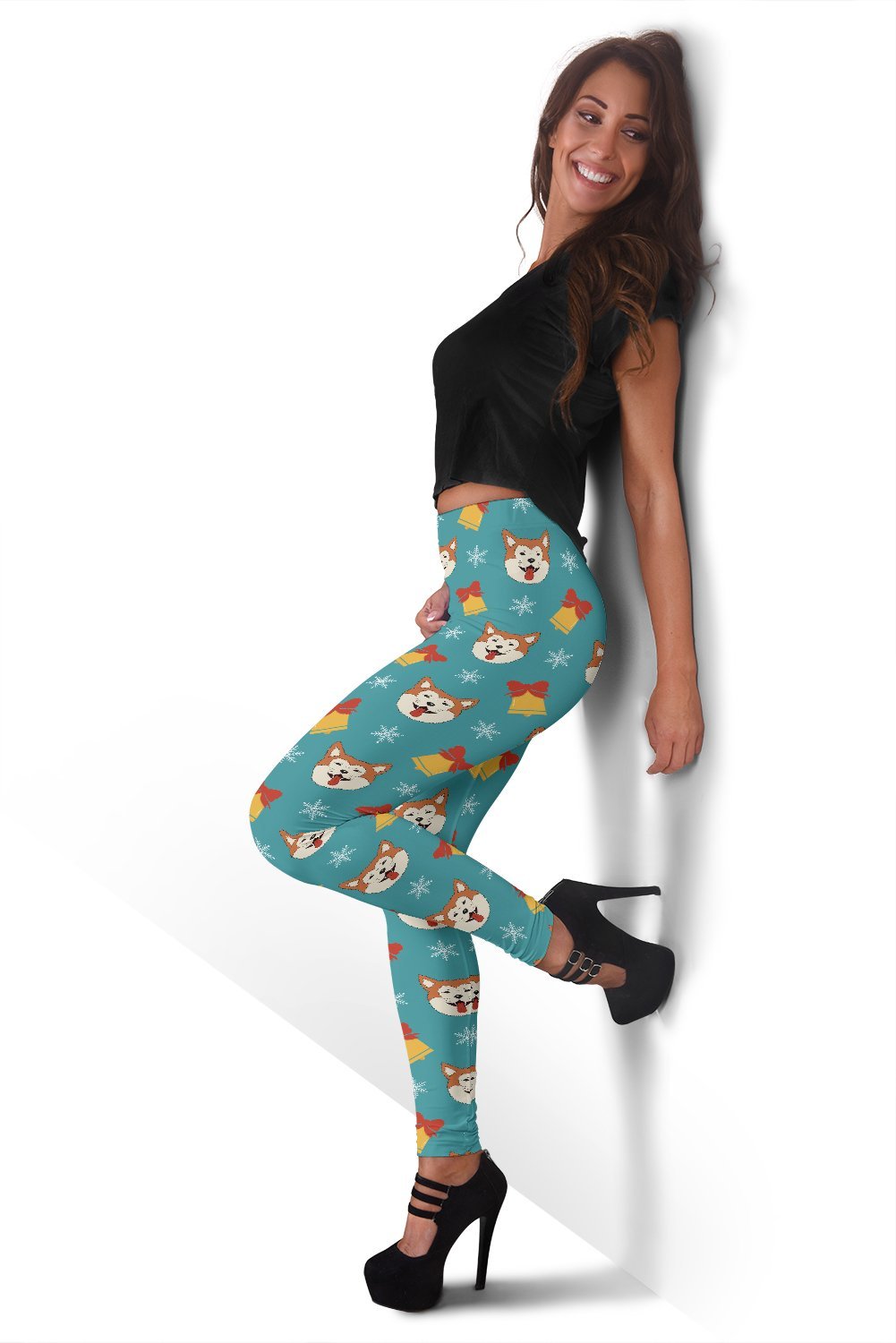 Dog Akita Pattern Print Women Leggings-grizzshop